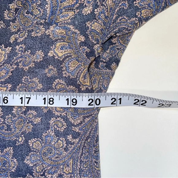 Lucky Brand Blue & Cream Paisley Print Button Front Blouse Large Women’s - Picture 6 of 10